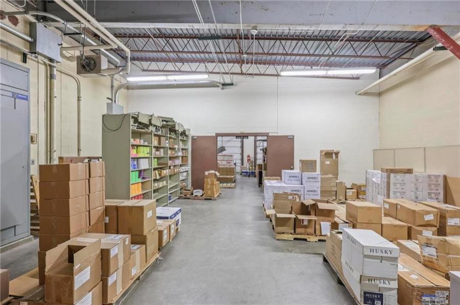 High-ceiling back-of-house storage